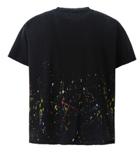 Black Arch Logo Rainbow Splatter Short Sleeve Shirt