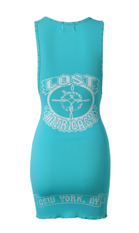 Lost intricacy Teal Icon Dress