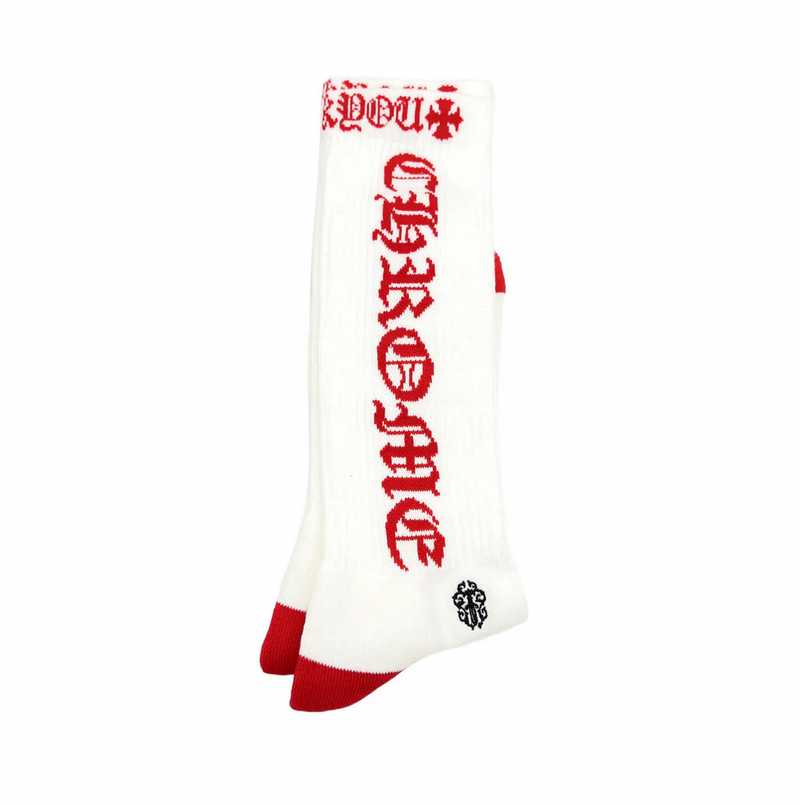 Chrome Hearts CH Logo Socks White/Red