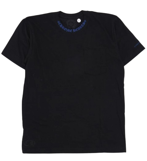 chrome Black/Blue neck logo tshirt