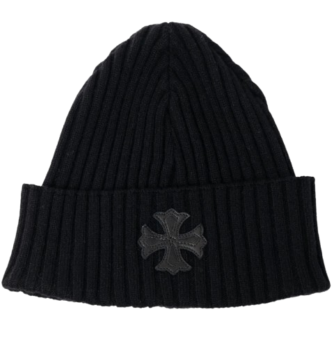 Chrome cashmere cross logo beanie