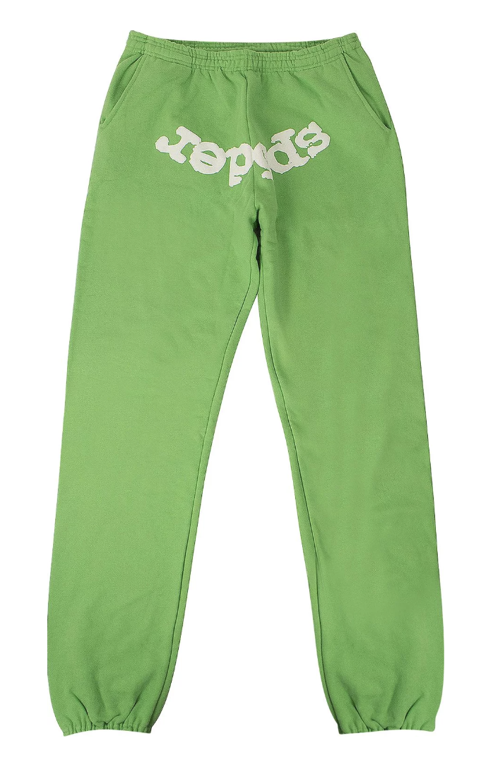 Sp5der Logo Print Sweatpants 'Green'