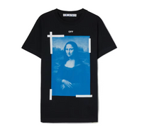 OFF-WHITE Mona Lisa Print Logo Slim Fit T-shirt Black/Blue