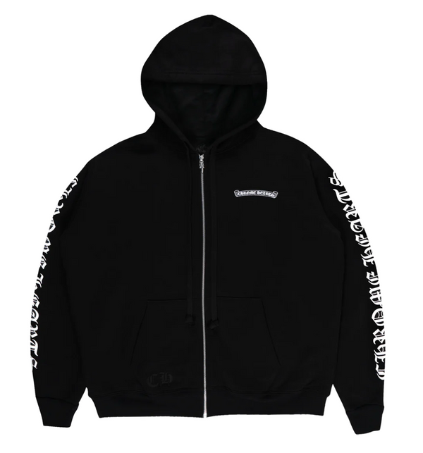 Chrome Hearts Scroll Logo Thermal Zip Up Hoodie