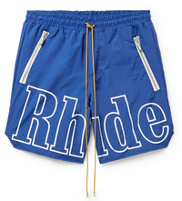RHUDE Blue Nylon Logo Print Relax Fit Shorts