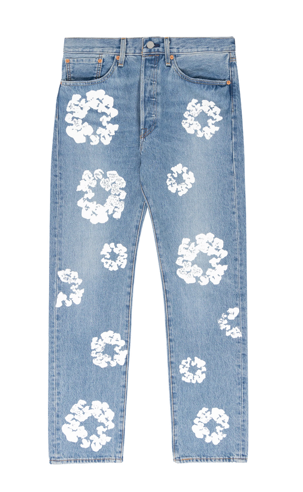 DENIM TEARS COTTON WREATH JEAN LIGHT WASH