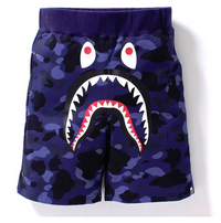 BAPE Color Camo Shark Sweat Shorts Navy