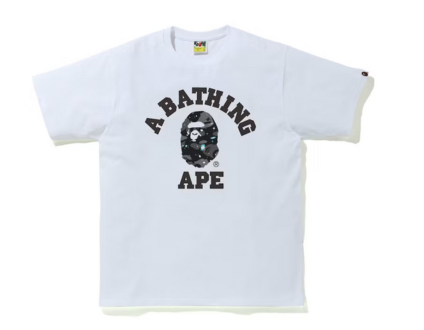 BAPE Space Camo Print College Tee White