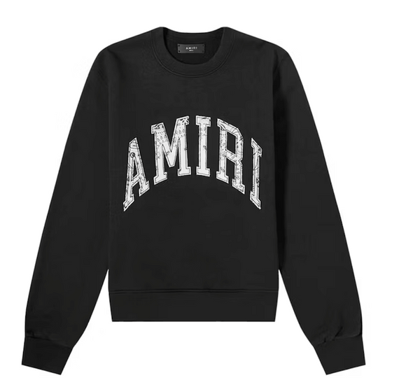 AMIRI Varsity Bandana Crewneck Black