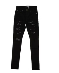 Amiri Black Cotton Bandana Thrasher Skinny Jeans