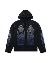 Who Decides War Rhinestone Hooded Pullover Coal
