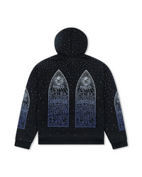 Who Decides War Rhinestone Hooded Pullover Coal