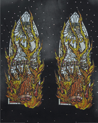 Who Decides War Faded Flame Glass Hooded Pullover Coal