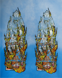 Who Decides War Faded Flame Glass Hooded Pullover Sky