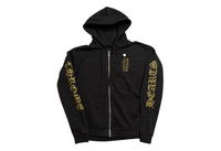 Chrome Hearts Vertical Logo Zip Up HoodieBlack/Army Green