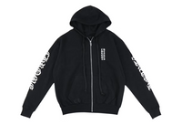 Chrome Hearts Vertical Logo Zip Up HoodieBlack/White