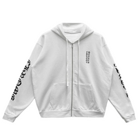 Chrome Hearts Vertical Logo White/Black Zip Up Hoodie