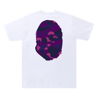 Bape Color Camo Big Ape Head White & Purple Tee