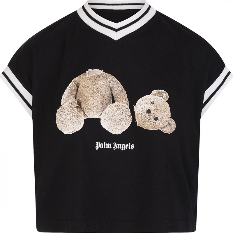 Bear Printed College T-Shirt - Black/Brown