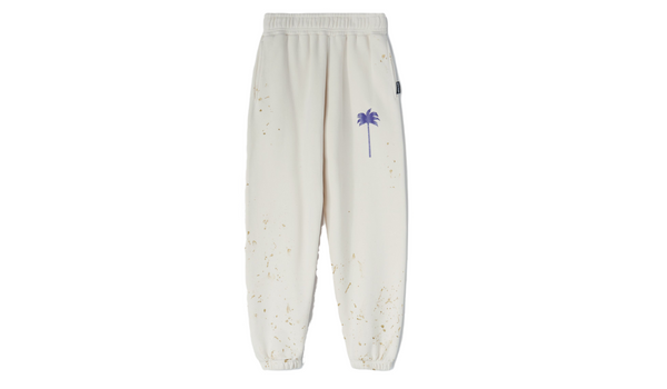 Palm Tree Print Track Pants - Butter/Purple