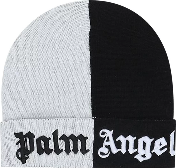 PALM ANGELS Color Block Beanie - Butter/Black - O/S