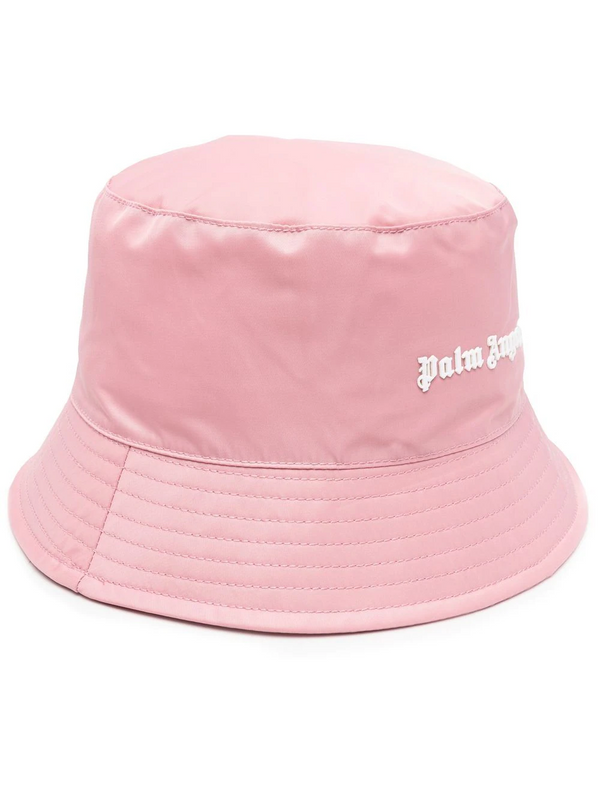 PALM ANGELS Logo Bucket Hat - Pink/White
