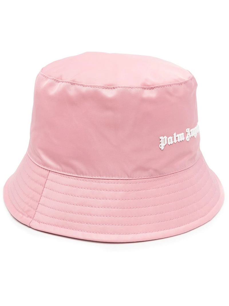 PALM ANGELS Logo Bucket Hat - Pink/White