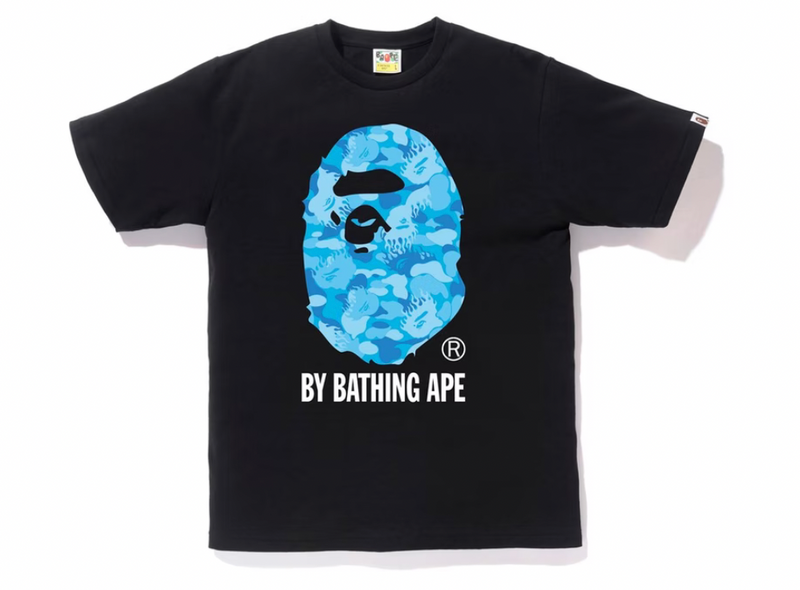 BAPE Fire Camo By Bathing Tee Black/Blue
