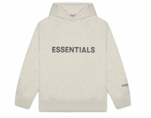 Fear of God Essentials 3D Silicon Applique Pullover Hoodie Oatmeal
