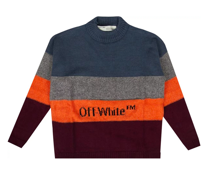 Brand New Off-White Distressed Sweater Multicolor