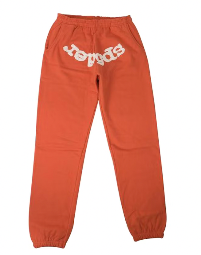 Sp5der Logo Print Sweatpants 'Orange'